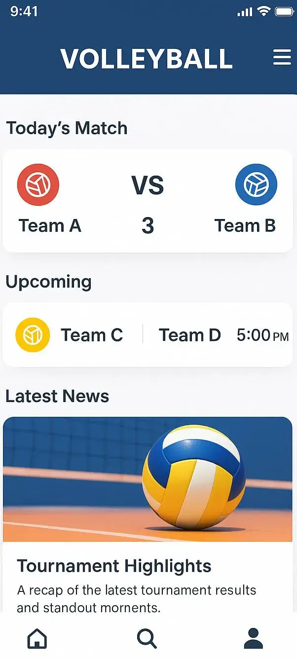Preview of the volleyball app